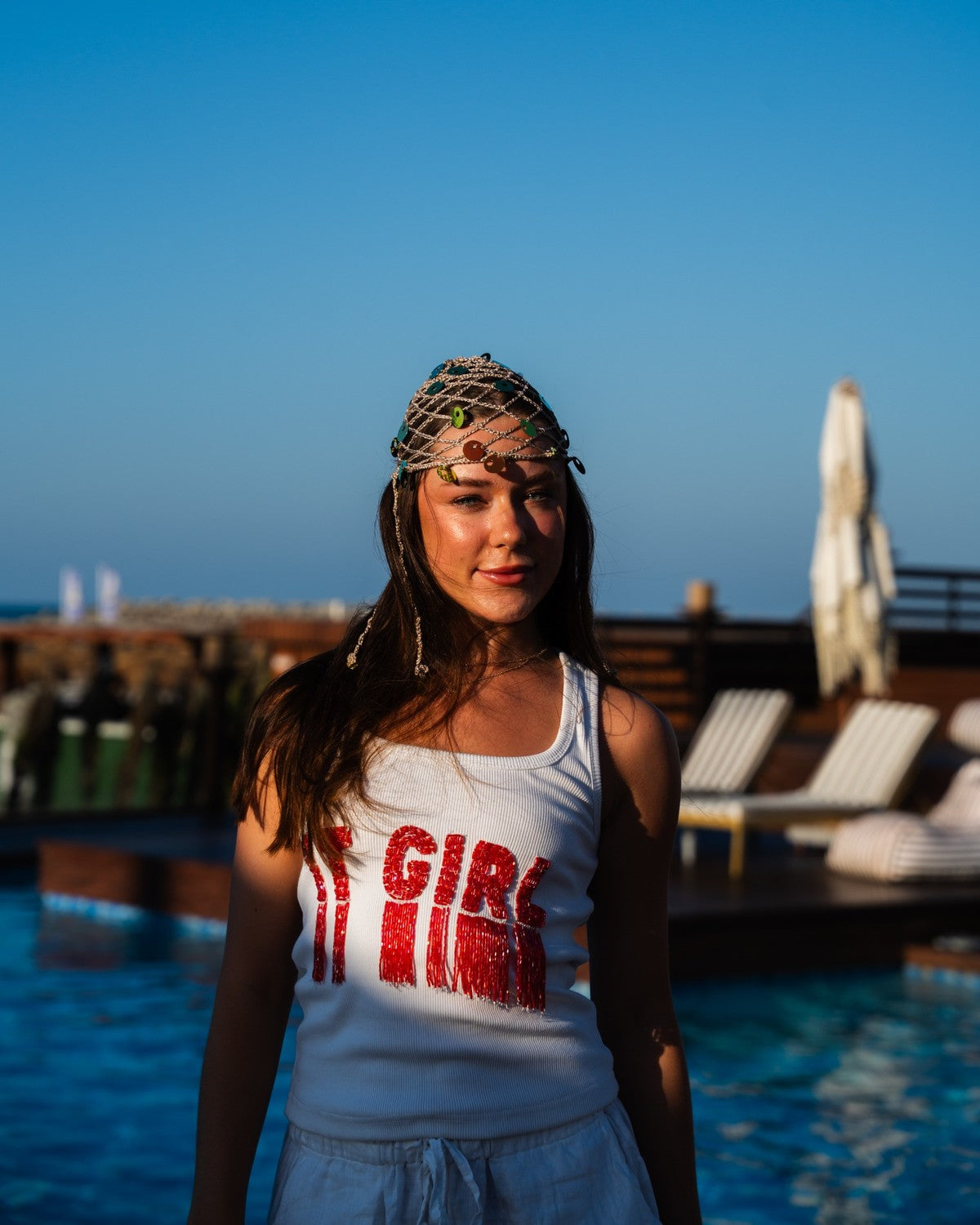 Champagne Rain Headpiece